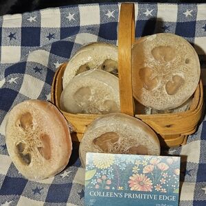 Natural Loofah Soap Set - Cream and Tan